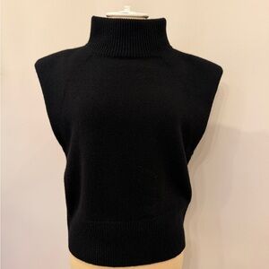 Black Turtleneck Sleeveless Sweater Large